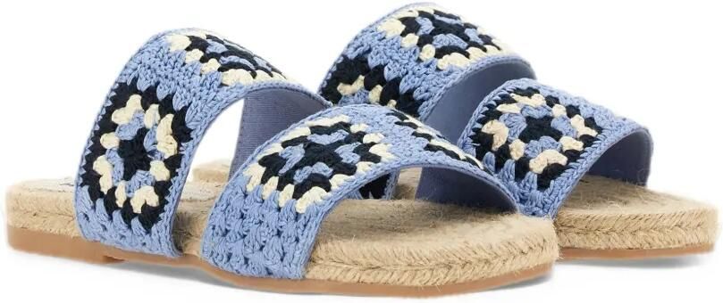 Manebi crochet-knit two-strap sandals Blauw