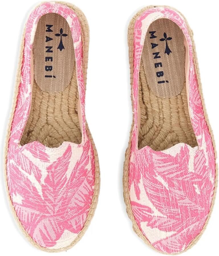 Manebi Espadrilles met bloemenprint Roze
