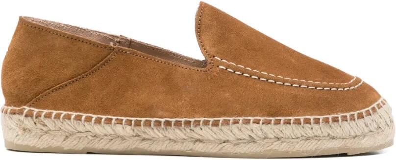 Manebi Espadrilles met contrasterend stiksel Bruin