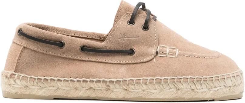 Manebi Espadrilles met gestrikte sluiting Beige