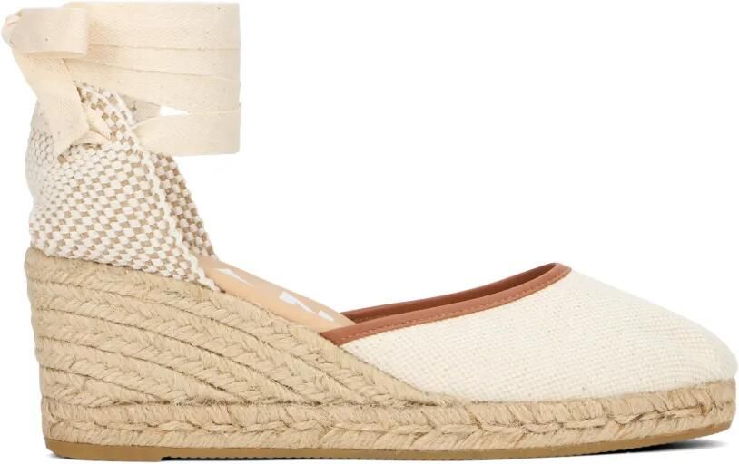 Manebi Espadrilles met gestrikte sluiting Beige
