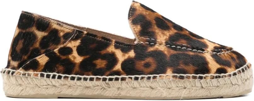 Manebi Espadrilles met luipaardprint Bruin