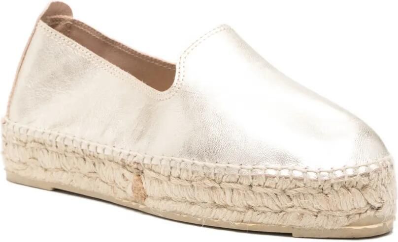 Manebi Espadrilles met metallic afwerking Goud