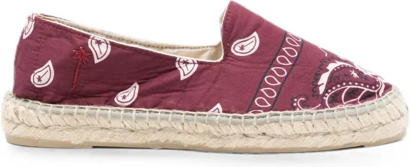 Manebi Espadrilles met paisley-print Rood