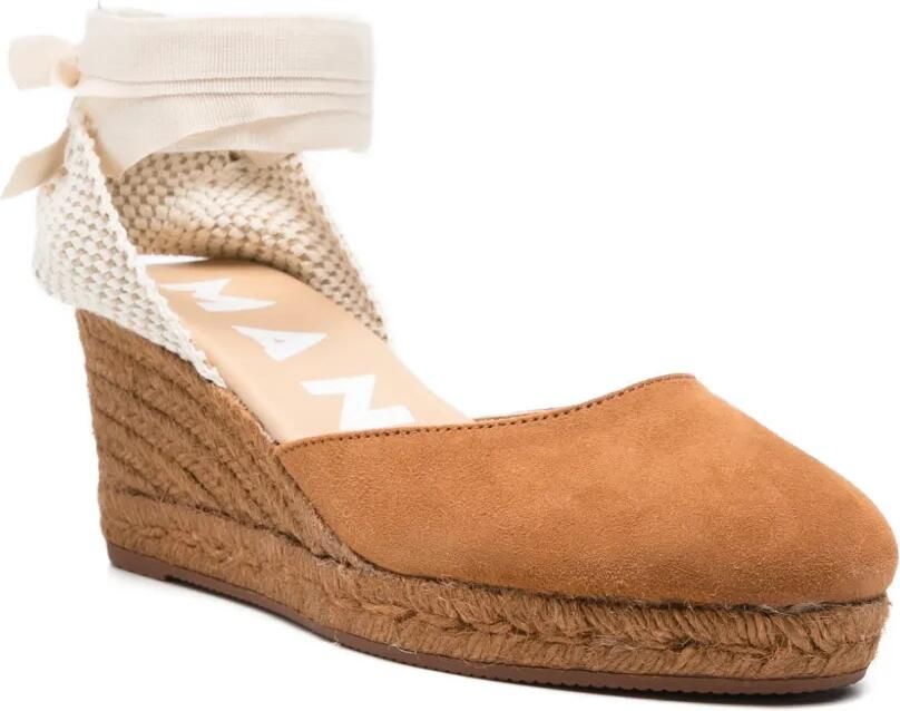 Manebi Espadrilles met strikdetail Bruin