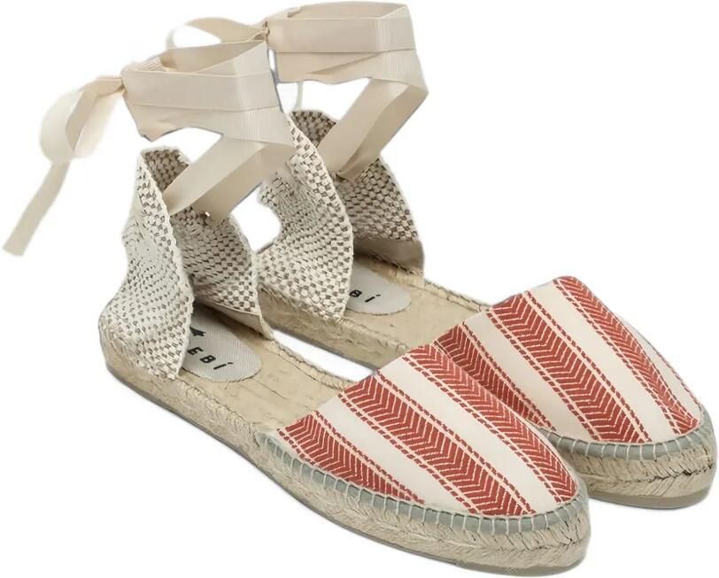 Manebi Gestreepte espadrilles Beige