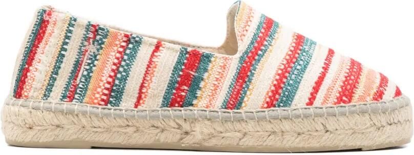Manebi Gestreepte espadrilles Rood