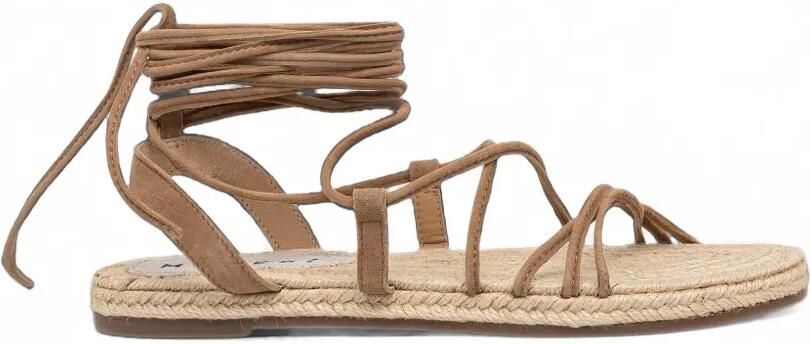 Manebi Suède sandalen met veters Bruin