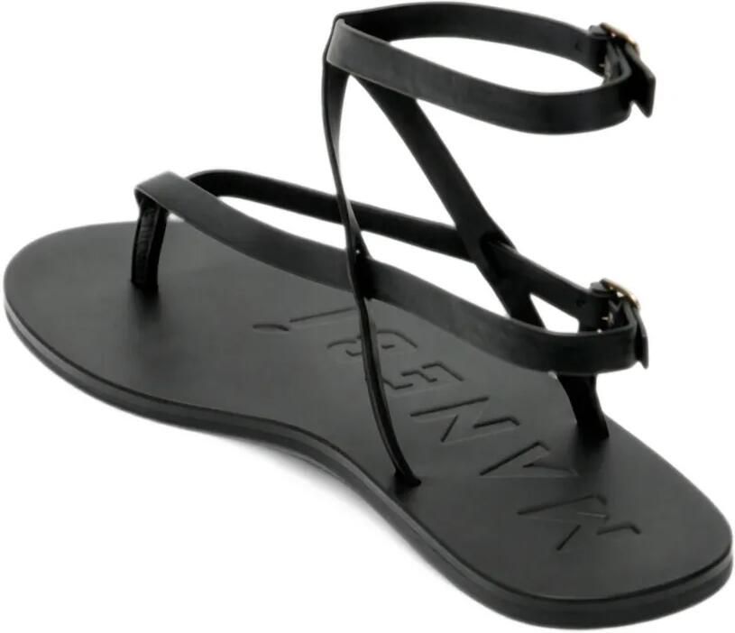 Manebi Leren sandalen met gekruiste bandjes Zwart - Foto 2