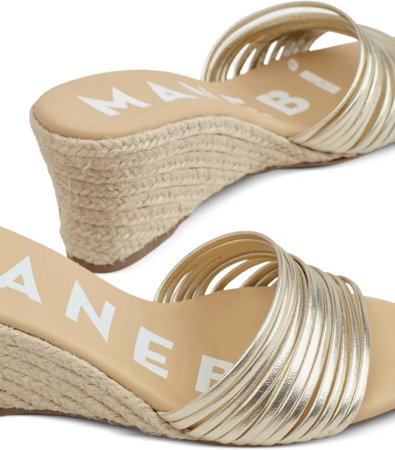 Manebi Espadrilles van metallic leer met sleehak Goud - Foto 2
