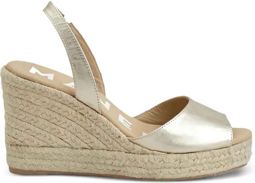 Manebi Metallic leren slingback espadrilles Goud