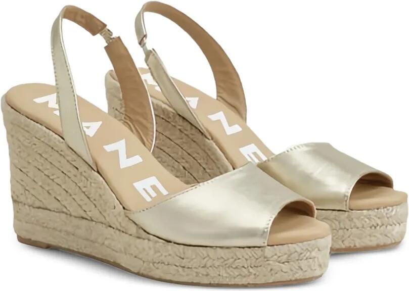 Manebi Metallic leren slingback espadrilles Goud - Foto 3