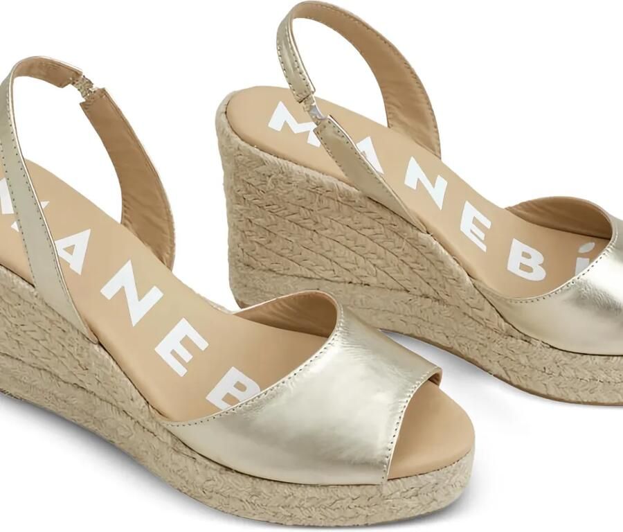 Manebi Metallic leren slingback espadrilles Goud - Foto 2