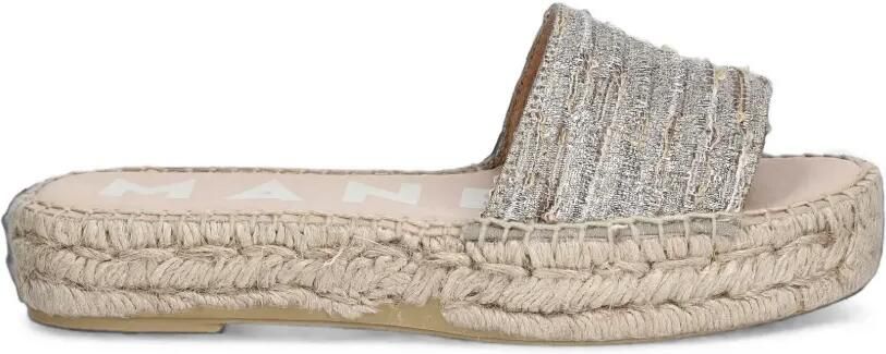 Manebi Platte sandalen met open neus Zilver