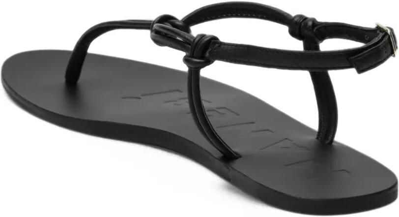 Manebi Platte leren sandalen Zwart - Foto 2