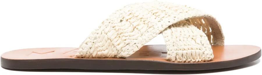 Manebi Raffia ballerina's Beige