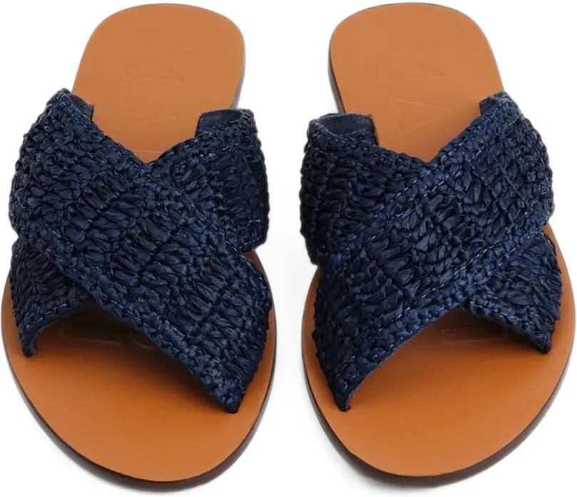 Manebi raffia crossover sandals Blauw - Foto 2