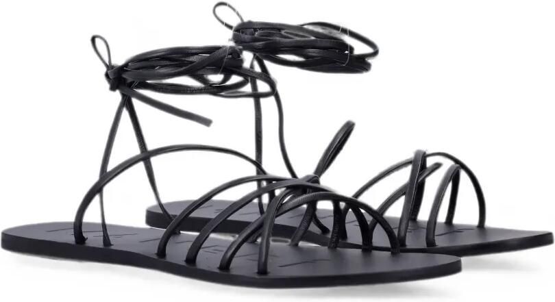 Manebi Sandalen met meerdere bandjes en striksluiting Zwart - Foto 2