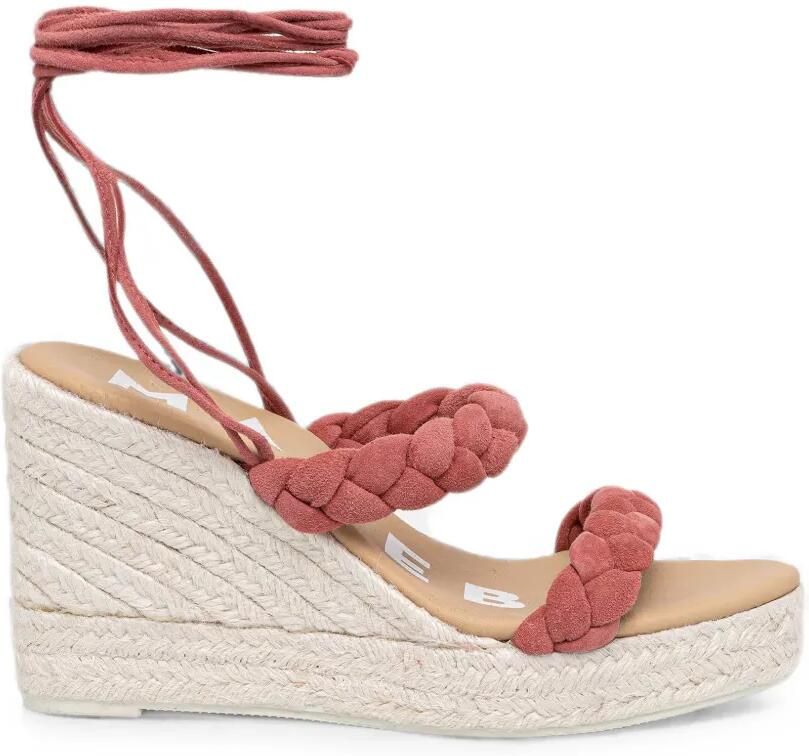 Manebi Sandalen met sleehak Roze