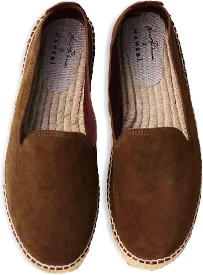 Manebi Suède espadrilles Bruin