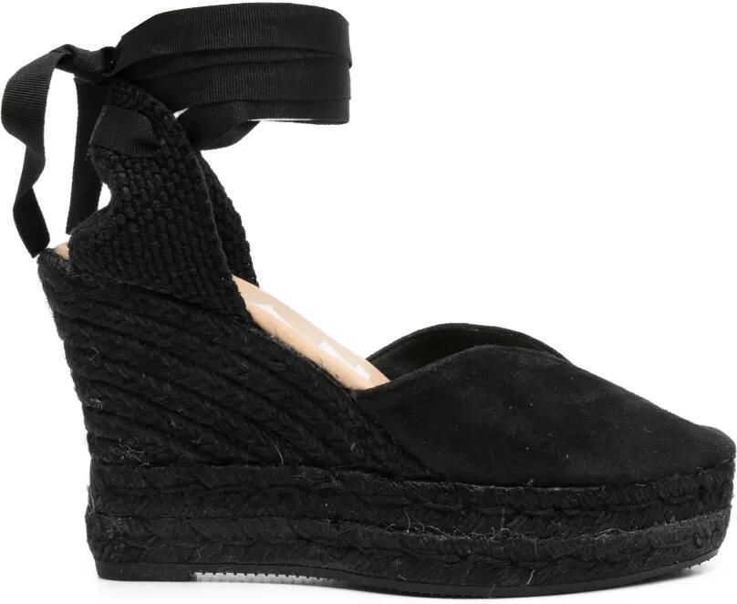 Manebi Suède espadrilles Zwart