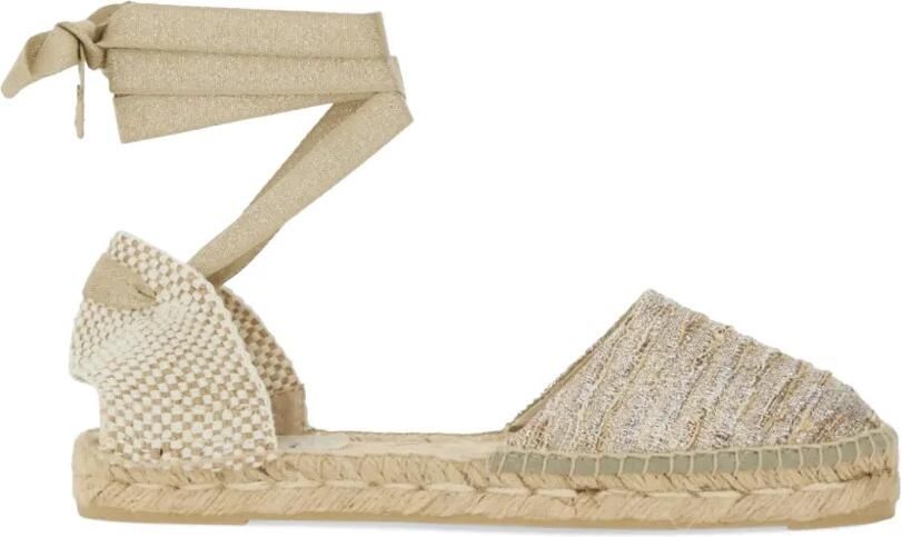 Manebi Valenciana espadrilles met striksluiting Beige