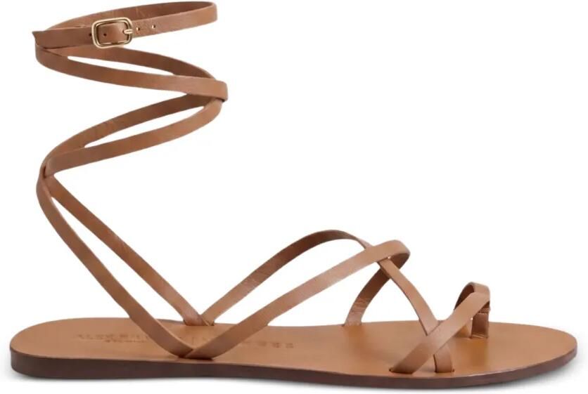 Manebi x Alex Rivière Studio Valentina leren sandalen met wikkeldetail Bruin