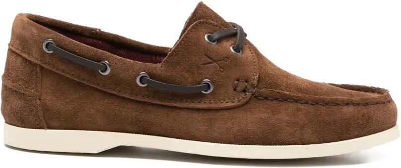 Manebi x Luca Rubinacci bootschoenen met logodetail Bruin