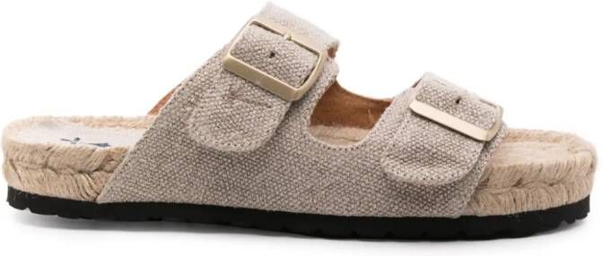 Manebi Nordic double-strap slides Beige