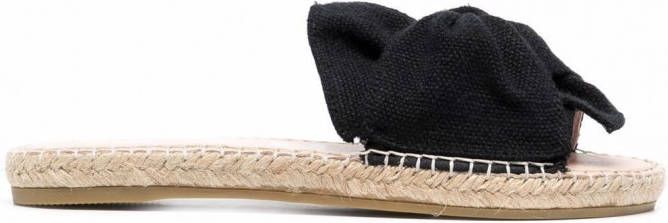 Manebi Hamptons geknoopte slippers Zwart