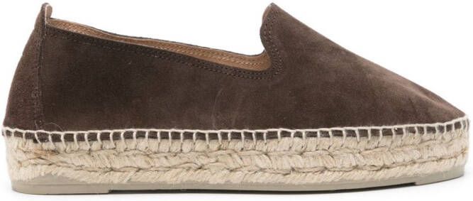 Manebi Suède espadrilles met ronde neus Bruin