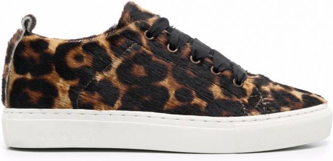 Manebi Sneakers met luipaardprint Bruin