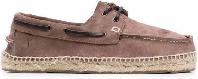 Manebi Suède espadrilles Bruin