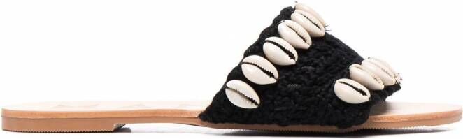 Manebi Verfraaide slippers Zwart