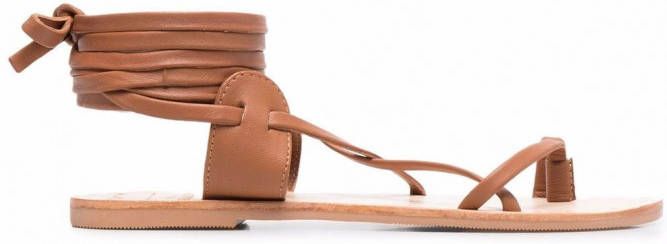 Manebi x Alex Rivière leren sandalen Bruin