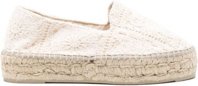 Manebi Yucatán gehaakte espadrilles Beige