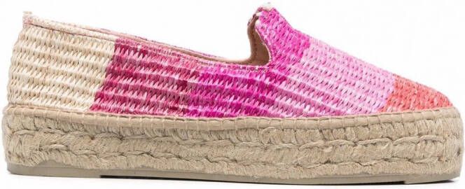 Manebi Yucatan geweven espadrilles Roze