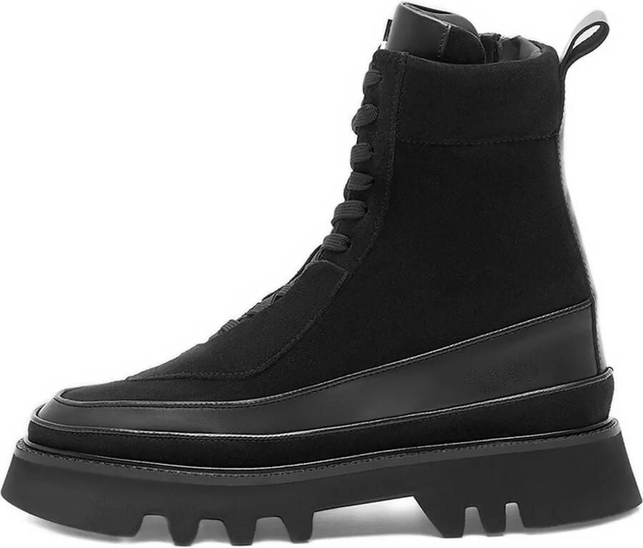 Manière De Voir Le Combat boots met ritssluiting Zwart