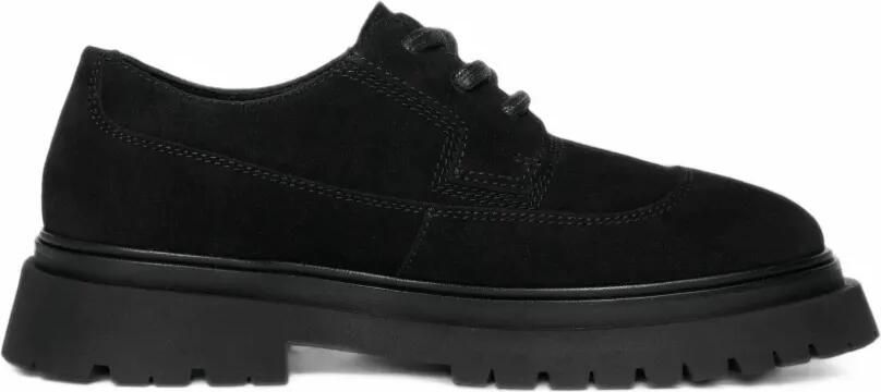 Manière De Voir Rennes in black suede derby shoes Zwart