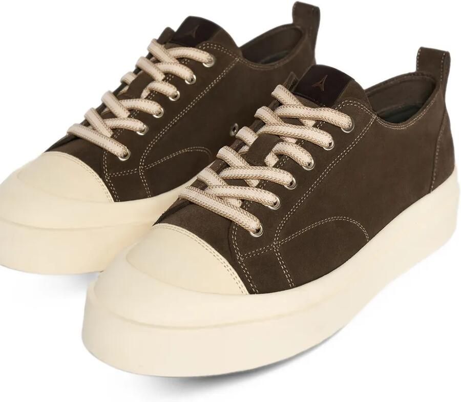 Manière De Voir Vienna in brown suede contrast-stitch sneakers Bruin - Foto 2