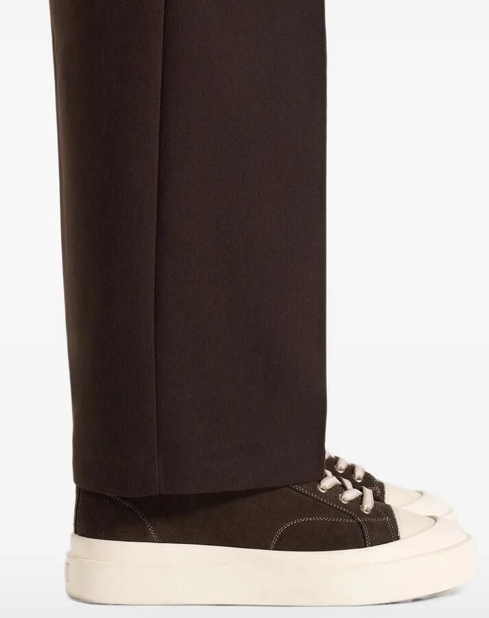 Manière De Voir Vienna in brown suede contrast-stitch sneakers Bruin - Foto 3