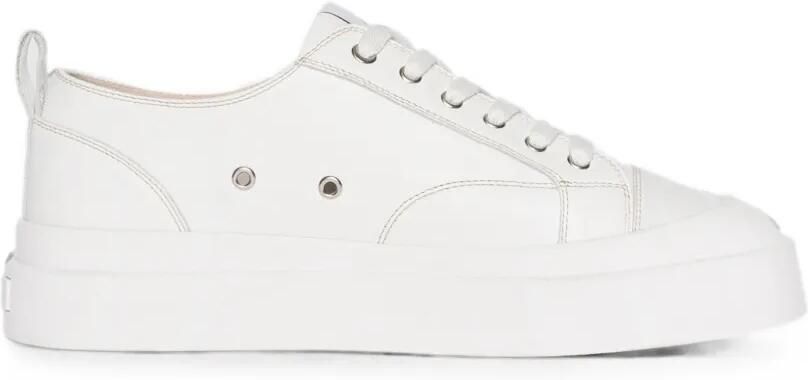 Manière De Voir Vienna leren sneakers met contrasterende stiksels Wit