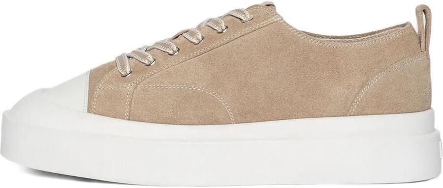 Manière De Voir Vienna suède sneakers met contrasterende stiksels Beige