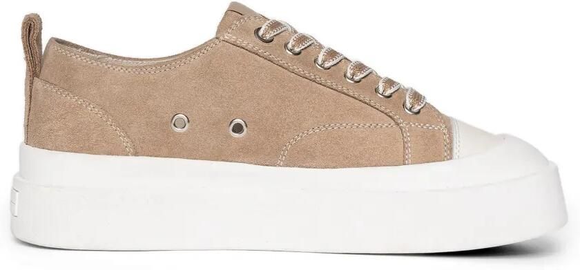 Manière De Voir Vienna suède sneakers met contrasterende stiksels Beige
