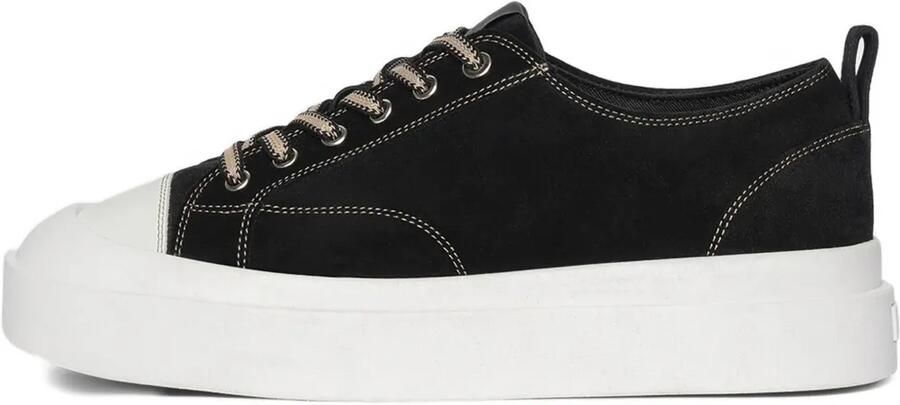 Manière De Voir Vienna suède sneakers met contrasterende stiksels Zwart