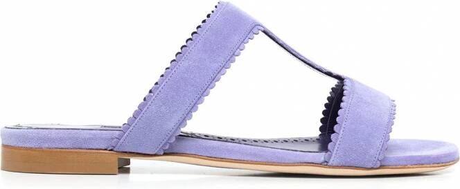 Manolo Blahnik Artas suède sandalen Paars