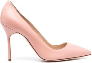 Manolo Blahnik BB 100mm pointed pumps Roze