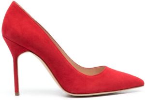 Manolo Blahnik BB 105mm suede pumps Rood