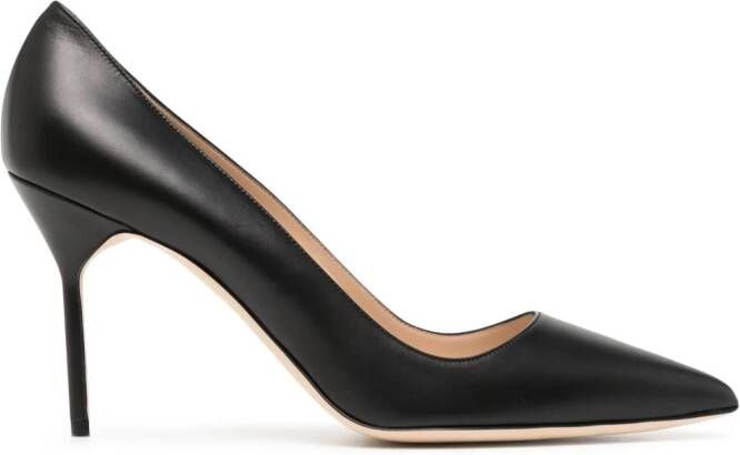 Manolo Blahnik BB leren pumps Zwart