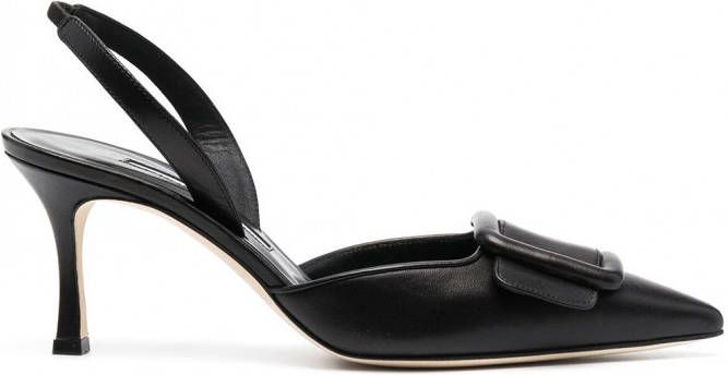 Manolo Blahnik Slingback pumps met gespdetail Zwart